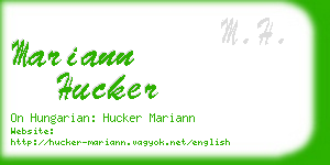 mariann hucker business card